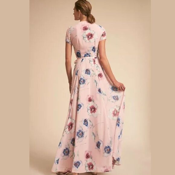 NEW BHLDN YUMI KIM CALYPSO WRAP MAXI DRESS PINK - Picture 2 of 6